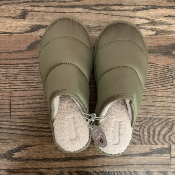 Anthropologie Maeve Green Puffy Platform Slippers - Picture 6 of 9